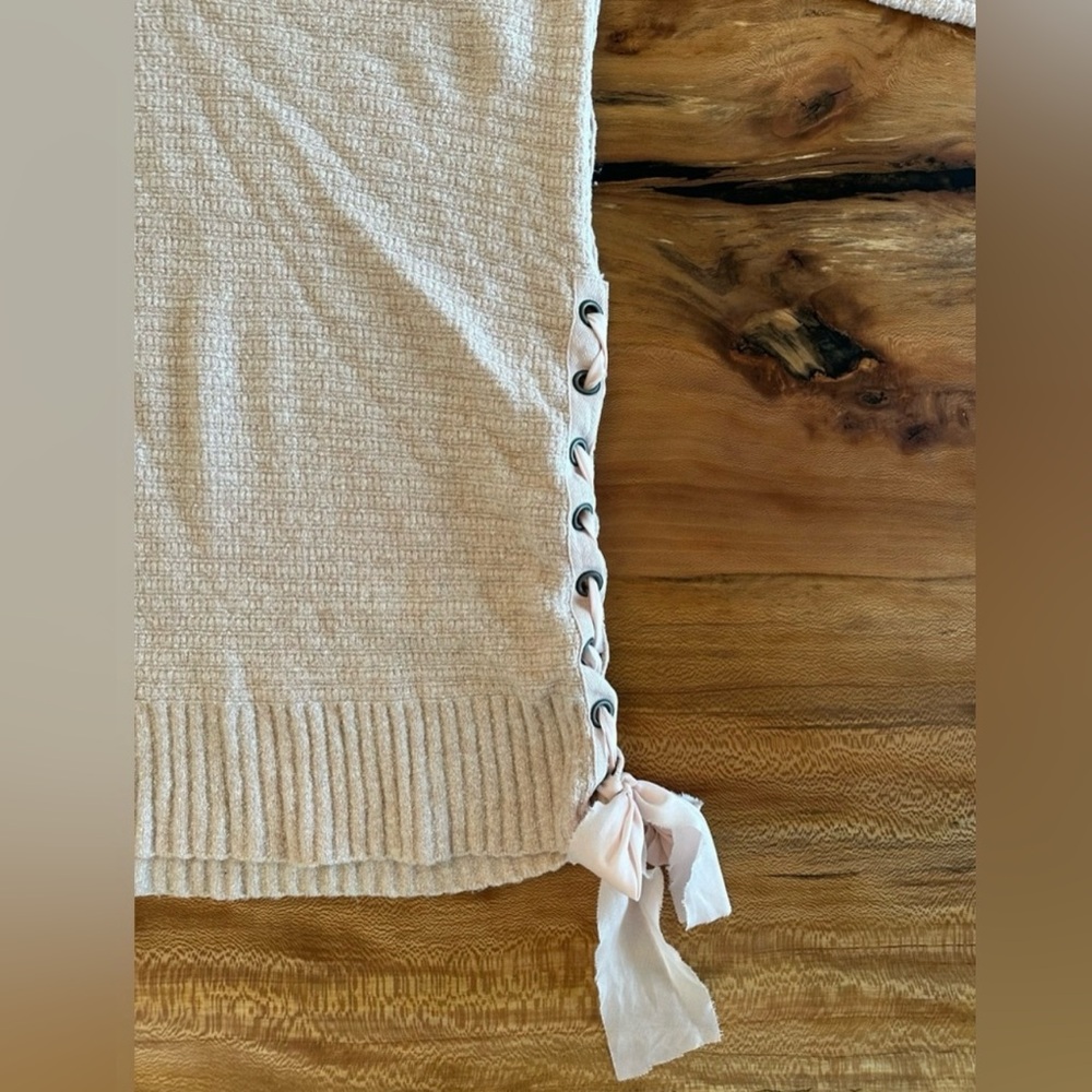 Free People Lace Up Oversized Sweater or Tunic Dress - Picture 13 of 15